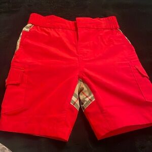Toddler Boy Red Burberry Shorts